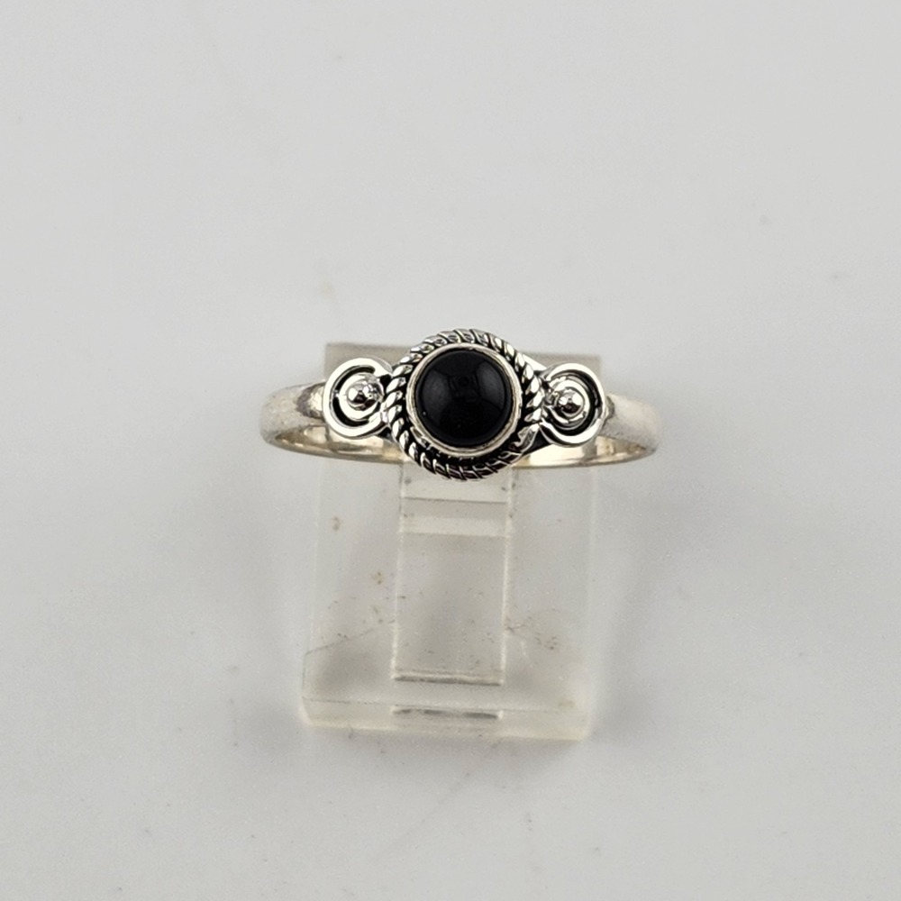 Sterling Silver 925 Black Onyx Ring Size 10.25